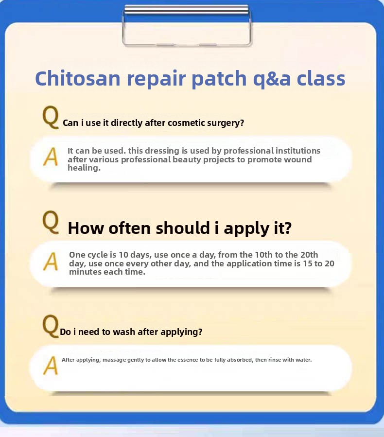 Facial chitosan wound dressing. Hydrating and moisturizing mask to prevent skin aging (5 pieces/box)