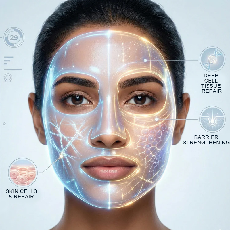 Facial chitosan wound dressing. Hydrating and moisturizing mask to prevent skin aging (5 pieces/box)