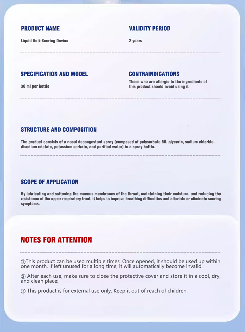 Renhe Liquid Anti-Snoring Device, a magical anti-snoring device that eliminates snoring. Suitable for both men and women!