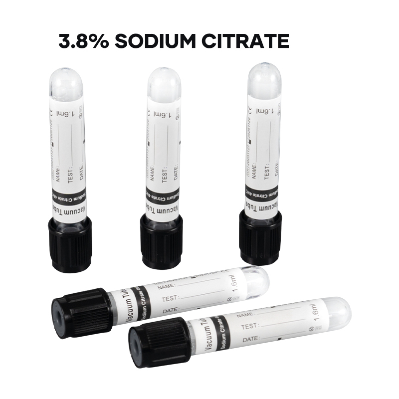Black Cap 3.8% Sodium Citrate Blood Collection Tube PET For ESR Detection Single Use