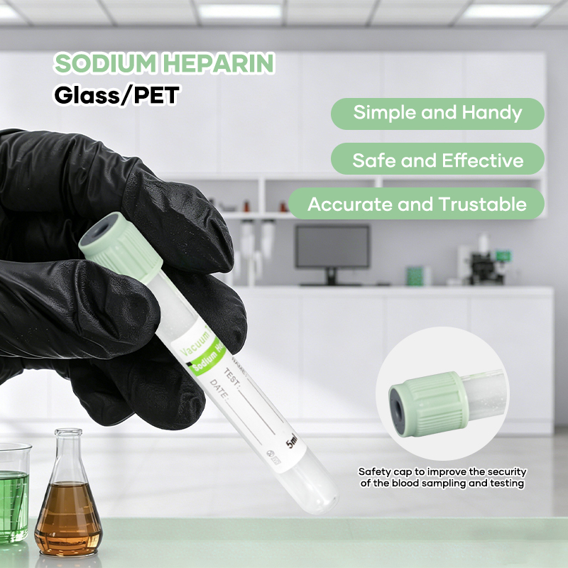 Green Cap Heparin Anticoagulant Tube PET Or Glass Material For Plasma Biochemistry