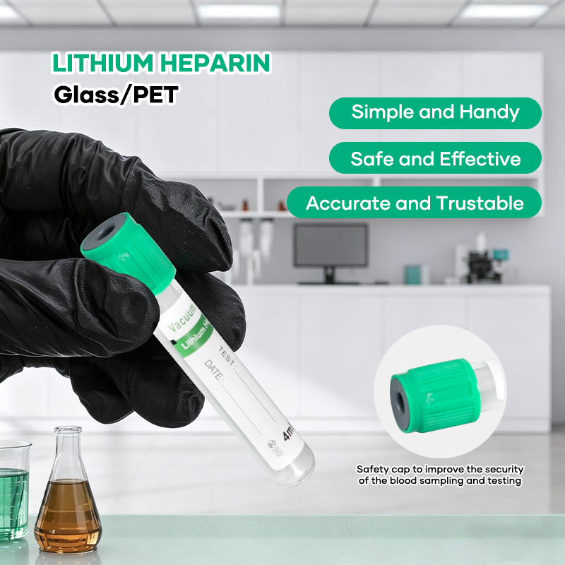 Green Cap Heparin Anticoagulant Tube PET Or Glass Material For Plasma Biochemistry