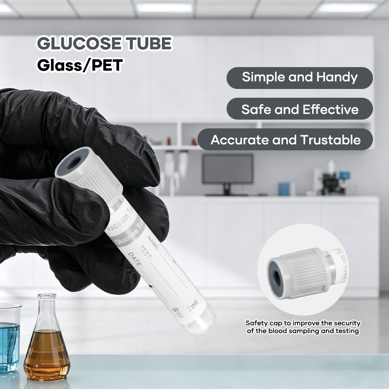 PET Grey Cap Sodium Fluoride Blood Collection Tube Transparent Body For Glucose Test
