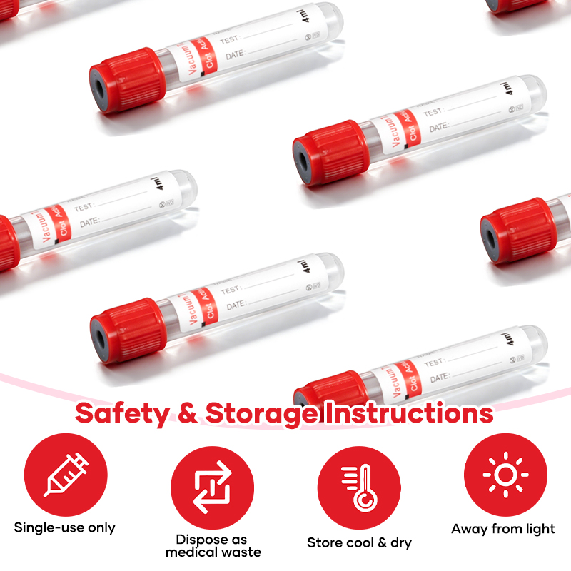 PET Plastic Or Glass Red Top Clot Activator Tube 13x75mm For Rapid Serum Testing