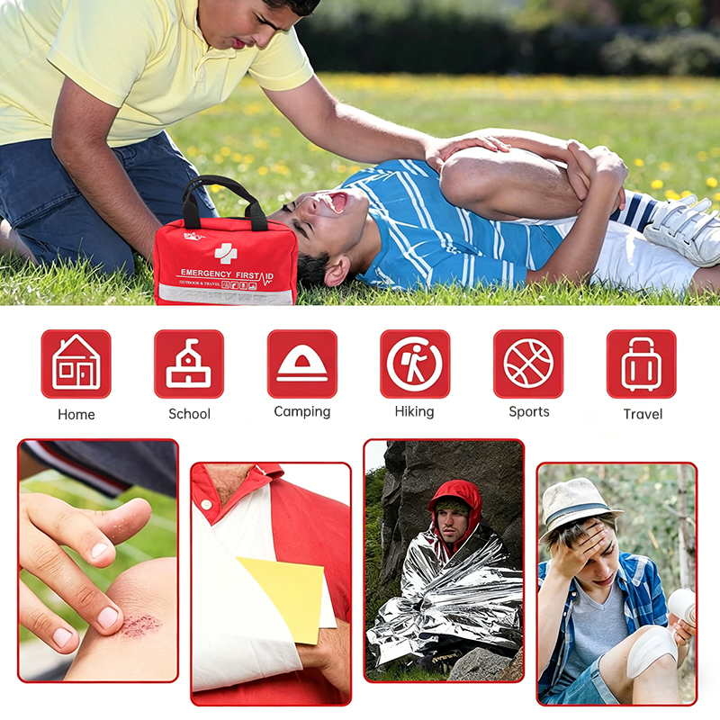 First Aid Kit OP207 24pcs CE and FDA Certified Emergency Medical Kit for Travel, Car, Home, and Outdoor Safety